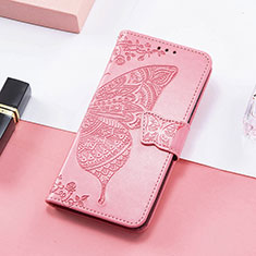 Coque Portefeuille Papillon Livre Cuir Etui Clapet S01D pour Samsung Galaxy M13 5G Rose Rouge
