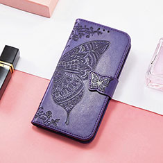 Coque Portefeuille Papillon Livre Cuir Etui Clapet S01D pour Samsung Galaxy M13 5G Violet