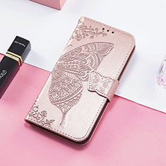 Coque Portefeuille Papillon Livre Cuir Etui Clapet S01D pour Samsung Galaxy XCover 6 Pro 5G Rose