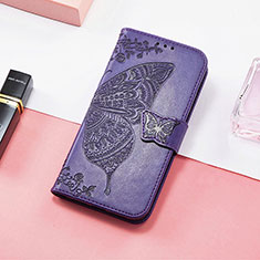 Coque Portefeuille Papillon Livre Cuir Etui Clapet S01D pour Samsung Galaxy XCover 6 Pro 5G Violet