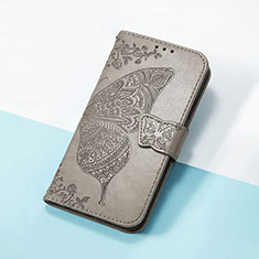 Coque Portefeuille Papillon Livre Cuir Etui Clapet S01D pour Xiaomi Redmi 12 4G Gris