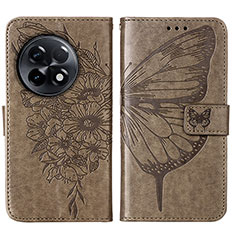 Coque Portefeuille Papillon Livre Cuir Etui Clapet Y01B pour OnePlus 11R 5G Gris