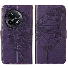 Coque Portefeuille Papillon Livre Cuir Etui Clapet Y01B pour OnePlus 11R 5G Violet