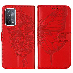 Coque Portefeuille Papillon Livre Cuir Etui Clapet Y01B pour OnePlus Nord N200 5G Rouge