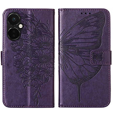 Coque Portefeuille Papillon Livre Cuir Etui Clapet Y01B pour OnePlus Nord N30 5G Violet