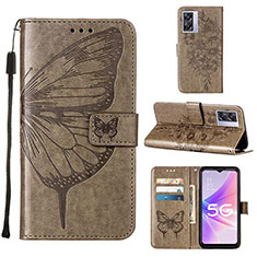 Coque Portefeuille Papillon Livre Cuir Etui Clapet Y01B pour OnePlus Nord N300 5G Gris
