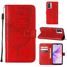 Coque Portefeuille Papillon Livre Cuir Etui Clapet Y01B pour OnePlus Nord N300 5G Rouge