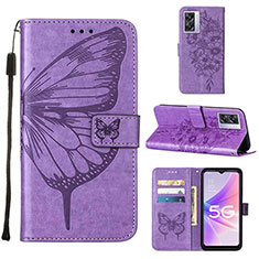 Coque Portefeuille Papillon Livre Cuir Etui Clapet Y01B pour OnePlus Nord N300 5G Violet Clair