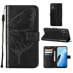 Coque Portefeuille Papillon Livre Cuir Etui Clapet Y01B pour Oppo F21s Pro 4G Noir