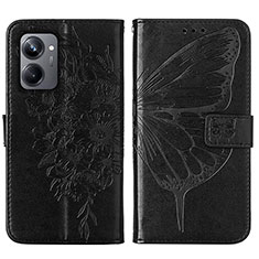 Coque Portefeuille Papillon Livre Cuir Etui Clapet Y01B pour Realme 10 Pro 5G Noir