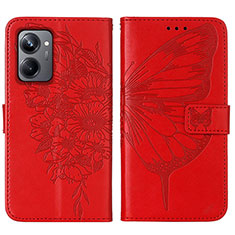 Coque Portefeuille Papillon Livre Cuir Etui Clapet Y01B pour Realme 10 Pro 5G Rouge
