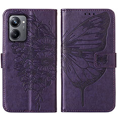 Coque Portefeuille Papillon Livre Cuir Etui Clapet Y01B pour Realme 10 Pro 5G Violet