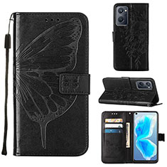 Coque Portefeuille Papillon Livre Cuir Etui Clapet Y01B pour Realme 9i 4G Noir