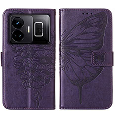 Coque Portefeuille Papillon Livre Cuir Etui Clapet Y01B pour Realme GT Neo5 5G Violet