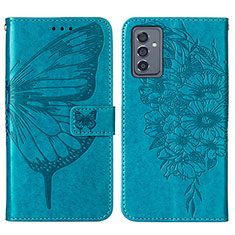 Coque Portefeuille Papillon Livre Cuir Etui Clapet Y01B pour Samsung Galaxy A05s Bleu