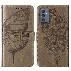 Coque Portefeuille Papillon Livre Cuir Etui Clapet Y01B pour Samsung Galaxy A05s Gris