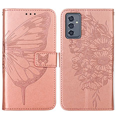 Coque Portefeuille Papillon Livre Cuir Etui Clapet Y01B pour Samsung Galaxy A05s Or Rose