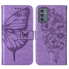 Coque Portefeuille Papillon Livre Cuir Etui Clapet Y01B pour Samsung Galaxy A05s Violet Clair