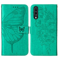 Coque Portefeuille Papillon Livre Cuir Etui Clapet Y01B pour Samsung Galaxy A30S Vert
