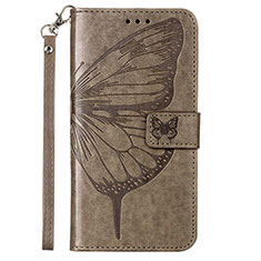Coque Portefeuille Papillon Livre Cuir Etui Clapet Y01B pour Samsung Galaxy M33 5G Gris