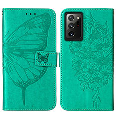 Coque Portefeuille Papillon Livre Cuir Etui Clapet Y01B pour Samsung Galaxy Note 20 Ultra 5G Vert