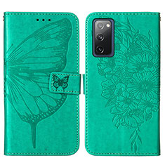 Coque Portefeuille Papillon Livre Cuir Etui Clapet Y01B pour Samsung Galaxy S20 FE (2022) 5G Vert