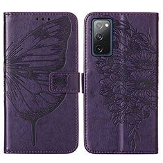 Coque Portefeuille Papillon Livre Cuir Etui Clapet Y01B pour Samsung Galaxy S20 FE (2022) 5G Violet