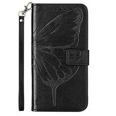 Coque Portefeuille Papillon Livre Cuir Etui Clapet Y02B pour Samsung Galaxy A02s Noir