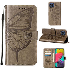 Coque Portefeuille Papillon Livre Cuir Etui Clapet Y02B pour Samsung Galaxy M33 5G Gris