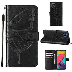 Coque Portefeuille Papillon Livre Cuir Etui Clapet Y02B pour Samsung Galaxy M33 5G Noir