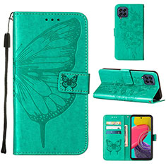 Coque Portefeuille Papillon Livre Cuir Etui Clapet Y02B pour Samsung Galaxy M33 5G Vert