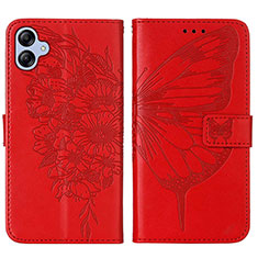 Coque Portefeuille Papillon Livre Cuir Etui Clapet YB1 pour Samsung Galaxy A04E Rouge