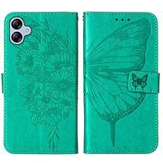 Coque Portefeuille Papillon Livre Cuir Etui Clapet YB1 pour Samsung Galaxy A04E Vert