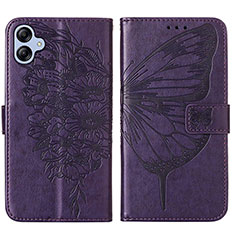 Coque Portefeuille Papillon Livre Cuir Etui Clapet YB1 pour Samsung Galaxy A04E Violet