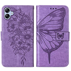 Coque Portefeuille Papillon Livre Cuir Etui Clapet YB1 pour Samsung Galaxy A04E Violet Clair