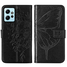Coque Portefeuille Papillon Livre Cuir Etui Clapet YB1 pour Xiaomi Redmi Note 12 4G Noir