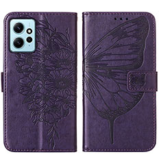Coque Portefeuille Papillon Livre Cuir Etui Clapet YB1 pour Xiaomi Redmi Note 12 4G Violet
