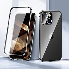Coque Rebord Bumper Luxe Aluminum Metal Miroir 360 Degres Housse Etui Aimant LK1 pour Apple iPhone 15 Plus Noir