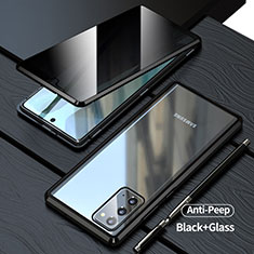 Coque Rebord Bumper Luxe Aluminum Metal Miroir 360 Degres Housse Etui Aimant LK1 pour Samsung Galaxy Note 20 5G Noir
