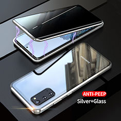 Coque Rebord Bumper Luxe Aluminum Metal Miroir 360 Degres Housse Etui Aimant LK1 pour Samsung Galaxy S20 5G Argent