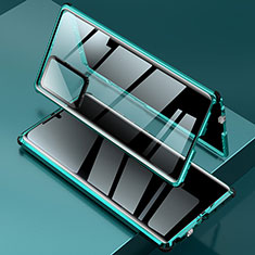 Coque Rebord Bumper Luxe Aluminum Metal Miroir 360 Degres Housse Etui Aimant LK2 pour Samsung Galaxy Note 20 Ultra 5G Vert