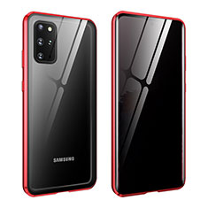 Coque Rebord Bumper Luxe Aluminum Metal Miroir 360 Degres Housse Etui Aimant LK2 pour Samsung Galaxy S20 Plus 5G Rouge
