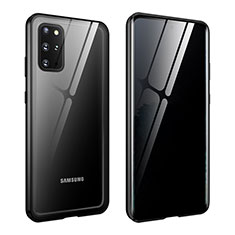 Coque Rebord Bumper Luxe Aluminum Metal Miroir 360 Degres Housse Etui Aimant LK2 pour Samsung Galaxy S20 Plus Noir
