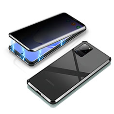 Coque Rebord Bumper Luxe Aluminum Metal Miroir 360 Degres Housse Etui Aimant LK4 pour Samsung Galaxy S20 Ultra 5G Noir