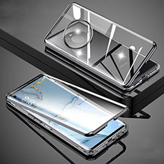 Coque Rebord Bumper Luxe Aluminum Metal Miroir 360 Degres Housse Etui Aimant M01 pour Huawei Mate 40E 5G Noir