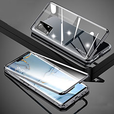 Coque Rebord Bumper Luxe Aluminum Metal Miroir 360 Degres Housse Etui Aimant M01 pour Vivo V20 Pro 5G Noir