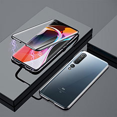 Coque Rebord Bumper Luxe Aluminum Metal Miroir 360 Degres Housse Etui Aimant M01 pour Xiaomi Mi 10 Noir