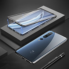 Coque Rebord Bumper Luxe Aluminum Metal Miroir 360 Degres Housse Etui Aimant M01 pour Xiaomi Mi 10 Pro Noir