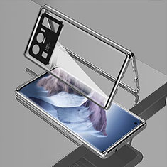 Coque Rebord Bumper Luxe Aluminum Metal Miroir 360 Degres Housse Etui Aimant M01 pour Xiaomi Mi 11 Ultra 5G Argent