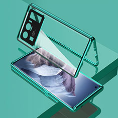 Coque Rebord Bumper Luxe Aluminum Metal Miroir 360 Degres Housse Etui Aimant M01 pour Xiaomi Mi 11 Ultra 5G Vert